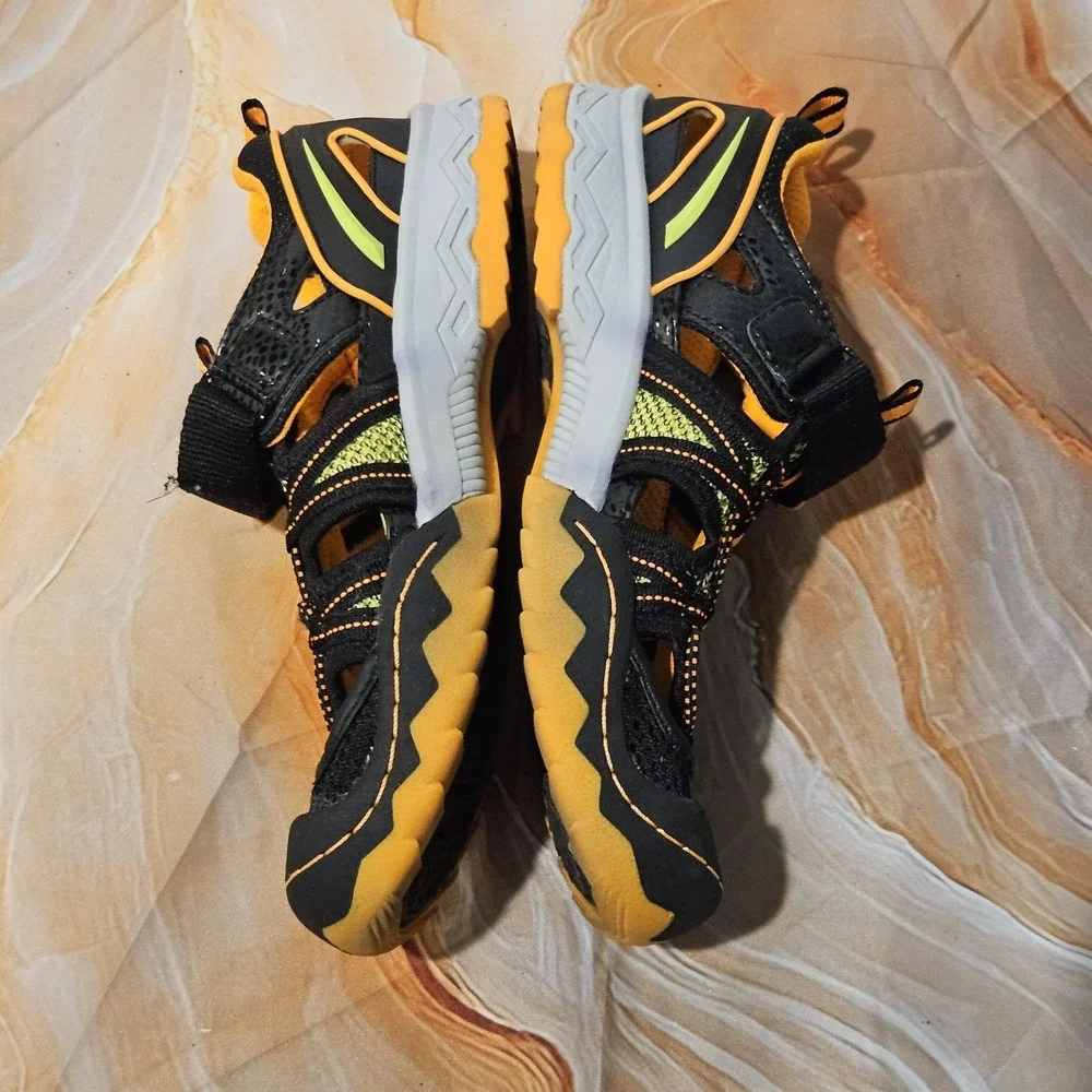 Skechers H2O Sport Boys Size 3 Water Shoes Black Orange Green SN92290L